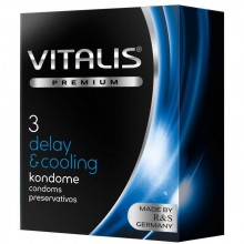 Презервативы с охлаждающим эффектом Vitalis «№3 Delay&Cooling» упаковка 3 шт, 143200, из материала латекс, длина 18 см., со скидкой