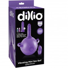 Вибромяч с фаллоимитатором PipeDream «Dillio Sex Ball», цвет фиолетовый, 538212, из материала ПВХ, длина 12.7 см., со скидкой