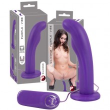 Классический женский вибратор на присоске «Silicone Purple Vibe» для стимуляции точки G, цвет фиолетовый, You 2 Toys 5893060000, бренд Orion, длина 17.5 см., со скидкой