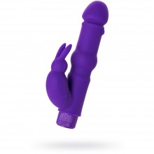 Вибратор с клиторальным стимулятором в виде кролика от компании ToyFa, цвет фиолетовый, A-Toys 761028, из материала силикон, длина 18 см., со скидкой