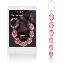 Анальная цепочка «Swirl Pleasure Beads» от компании California Exotic Novelties, цвет розовый, SE-1315-04-2, из материала TPR, длина 20 см.
