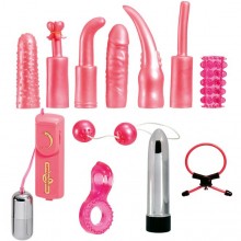Большoй набор секс игрушек «Dirty Dozen Sex Toy Kit» для пар, цвет розовый, Gopaldas DEL7488, из материала ПВХ, длина 12 см.