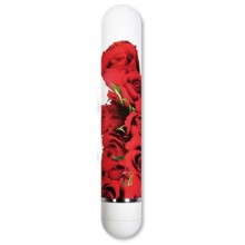 Вибратор «Bed of Roses» с цветочным принтом от голландской компании Toy Joy, цвет белый, TOY9826, из материала пластик АБС, длина 20 см., со скидкой