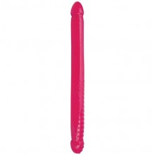 Двухсторонний фаллоимитатор «Sex Please Double Pleasure Dong» от компании Topco Sales, цвет розовый, TS2100103, длина 40 см., со скидкой