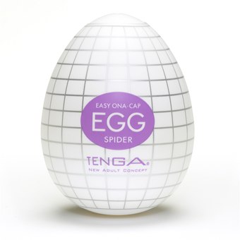 Небольшой ручной мастурбатор «Egg Spider» от японской компании Tenga, цвет белый, E21517, из материала TPE, длина 6.1 см.