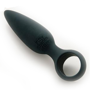 Анальная пробка «Silicone Butt Plug» от компании Fifty Shades of Grey, цвет серый,, цвет черный, длина 11 см.