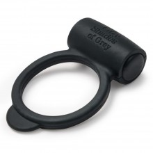 Эрекционное кольцо с вибрацией «Vibrating Love Ring» от компании Fifty Shades of Grey, цвет черный, FS40170, из материала силикон, диаметр 3.4 см., со скидкой