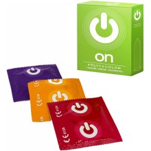 Презервативы «Fruit & Color №3» - цветные и ароматизированные, 3 шт, On 381, бренд On), длина 18.5 см.