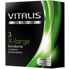 Латексные презервативы Vitalis Premium «X-large» - увеличенного размера, упаковка 3 шт, 275, бренд R&S Consumer Goods GmbH, длина 19 см.