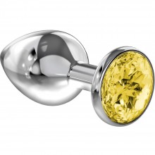 Анальный страз «Diamond Yellow Sparkle Large» от компании Lola Toys, цвет серебристый, 4010-02Lola, бренд Lola Games, длина 8 см., со скидкой