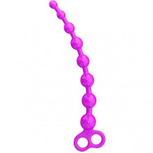 Анальная цепочка рельефных шариков «Parker» из коллекции Pretty Love от компании Baile, цвет фиолетовый, BI-014185, длина 28.5 см.