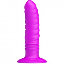Анальная пробка «Twist» с вибрацией на присоске из коллекции Pretty Love от компании Baile, цвет фиолетовый, BI-014200, длина 12.7 см., со скидкой
