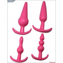Набор анальных пробок для ношения от компании Eroticon, цвет розовый, 31035-1