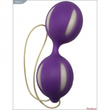 Классические вагинальные шарики на силиконовой сцепке от компании Eroticon, цвет фиолетовый, 31042-2, диаметр 3.5 см., со скидкой