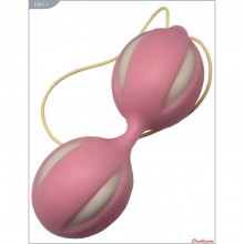 Классические вагинальные шарики на силиконовой сцепке от компании Eroticon, цвет розовый, 31042-1, диаметр 3.5 см., со скидкой