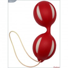 Классические вагинальные шарики на силиконовой сцепке от компании Eroticon, цвет красный, 31042-3, диаметр 3.5 см., со скидкой