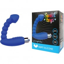 Универсальный стимулятор унисекс с вибрацией от компании Sweet Toys, цвет синий, st-40139-3, длина 10 см., со скидкой