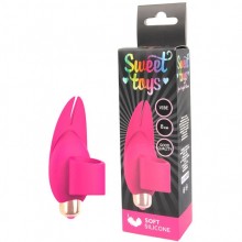 Вибронасадка на палец со съемной вибропулей от компании Sweet Toys, цвет розовый, st-40130-16, из материала силикон, длина 8 см., со скидкой