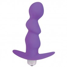 Трехступенчатая анальная пробка-елочка с вибрацией от компании Sweet Toys, цвет фиолетовый, st-40186-5, из материала силикон, длина 9.5 см.