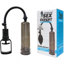 Классическая вакуумная помпа для мужчин с ручным насосом от компании Sex Expert, цвет черный, sem-55004, длина 17.8 см., со скидкой