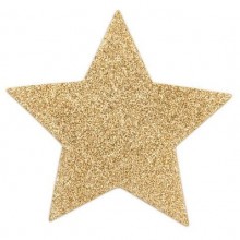 Украшение на грудь в форме звезды «Flash Star» от компании Bijoux Indiscrets, цвет золотой, размер OS, 0135, из материала ПВХ, One Size (Р 42-48), со скидкой