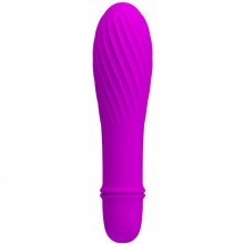 Классический вагинальный мини вибратор с ребристой поверхностью «Jonathan» из коллекции Pretty Love от Baile, цвет фиолетовый, bi-014503, длина 12.3 см., со скидкой