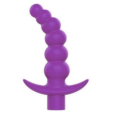 Вибрирующая анальная елочка с ограничителем от компании Sweet Toys, цвет фиолетовый, st-40187-5, из материала силикон, длина 10.8 см., со скидкой