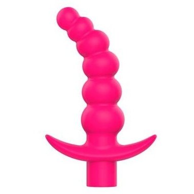 Вибрирующая анальная елочка с ограничителем от компании Sweet Toys, цвет розовый, st-40187-16, из материала силикон, длина 10.8 см.