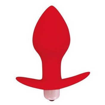 Втулка анальная с вибрацией от компании Sweet Toys, цвет красный, st-40169-3, из материала силикон, длина 8 см., со скидкой