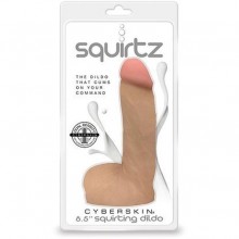 Фаллоимитатор с функцией семяизвержения «Squirtz CyberSkin 8.5 Dildo» от компании Topco Sales, цвет телесный, 1115201 TS, из материала TPR, длина 21.6 см., со скидкой