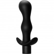 Анальный массажер с вибрацией на гибком ограничителе «Passion Black», цвет черный, Lola Toys8004-01Lola, из материала силикон, длина 14 см.