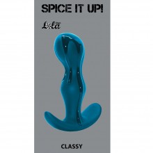 Анальная пробка анатомической формы с гибким ограничителем «Classy Dark Aquamarine» из коллекции Spice It Up от Lola Toys, цвет голубой, 8013-03lola, бренд Lola Games, из материала силикон, длина 9.5 см., со скидкой
