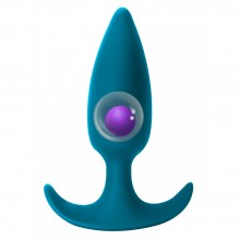 Классическая анальная пробка с ограничителем «Delight Aquamarine» из коллекции Spice It Up от Lola Toys, цвет голубой, 8010-03lola, бренд Lola Games, из материала силикон, длина 8.5 см., со скидкой