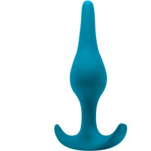 Небольшая анальная пробка с основанием для ношения «Smooth Aquamarine» из коллекции Spice It Up от Lola Toys, цвет голубой, 8008-03ola, бренд Lola Games, из материала силикон, длина 10.5 см., со скидкой