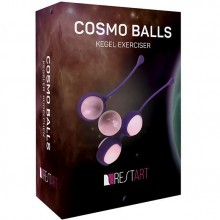 Вагинальные шарики Кегеля - «Cosmo Balls» на силиконовой сцепке от компании RestArt, цвет розовый, RA-313, со скидкой