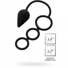 Анальная пробка с эрекционным кольцом от компании Erotist, цвет черный, 541308, длина 6.5 см., со скидкой