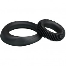 Эрекционные силиконовые кольца «Ring Manhood» от компании Baile, цвет черный, bi-210153, диаметр 3.3 см.