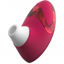 Бесконтактный клиторальный стимулятор «Womanizer Pro» со сменными насадками и цветочным узором, цвет красный, WZ02CB0100, из материала силикон, длина 16 см., со скидкой