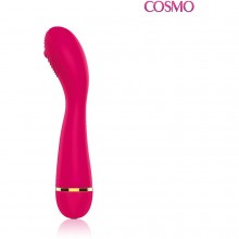 Изогнутый вибростимулятор для женщин «Lady's Secret» со стимулирующей ребристой поверхностью, цвет розовый, Cosmo csm-23130, из материала силикон, длина 14 см., со скидкой