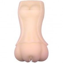 Мастурбатор-вагина с эффектом смазки от компании Baile, цвет телесный, BM-009200K, длина 13.5 см., со скидкой