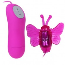 Вибростимулятор в форме бабочки с выносным пультом «Cute Secret» от компании Baile, цвет розовый, BI-014198, длина 6.5 см., со скидкой