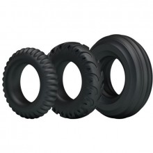 Набор эрекционных колец «Ring» от компании Baile, цвет черный, BI-0210179, из материала TPR, диаметр 4.3 см., со скидкой