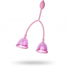 Двойная вакуумная помпа для груди от компании ToyFa, цвет розовый, 889005, длина 10.6 см.