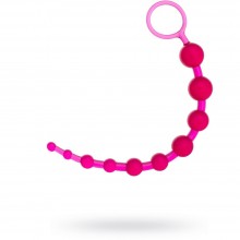 Гибкая анальная цепочка на сцепке с кольцом от компании ToyFa, цвет розовый, 881302-3, из материала ПВХ, длина 25 см., со скидкой