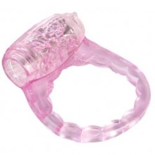 Тонкое эрекционное кольцо с вибропулей от компании ToyFa, цвет розовый, 818035-3, из материала ПВХ, диаметр 2 см., со скидкой