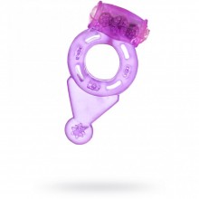 Виброкольцо с двойной стимуляцией от компании ToyFa, цвет фиолетовый, 818038-4, из материала ПВХ, диаметр 2 см., со скидкой