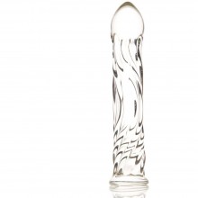 Стеклянный фаллоимитатор «Волна» от компании Sexus Glass, цвет прозрачный, 912009, из материала стекло, длина 16.5 см., со скидкой