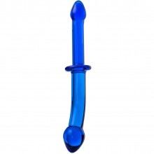 Гладкий анальный фаллос от компании Sexus Glass, цвет синий, 912098, длина 25 см., со скидкой