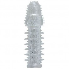 Стимулирующая насадка с шишечками и шипами от компании ToyFa, цвет прозрачный, 888005-1, из материала TPE, длина 13.5 см., со скидкой