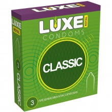 Презервативы классические «Classic» от Luxe, упаковка 3 шт, LUXE Big Box Classic №3, из материала латекс, длина 18 см., со скидкой